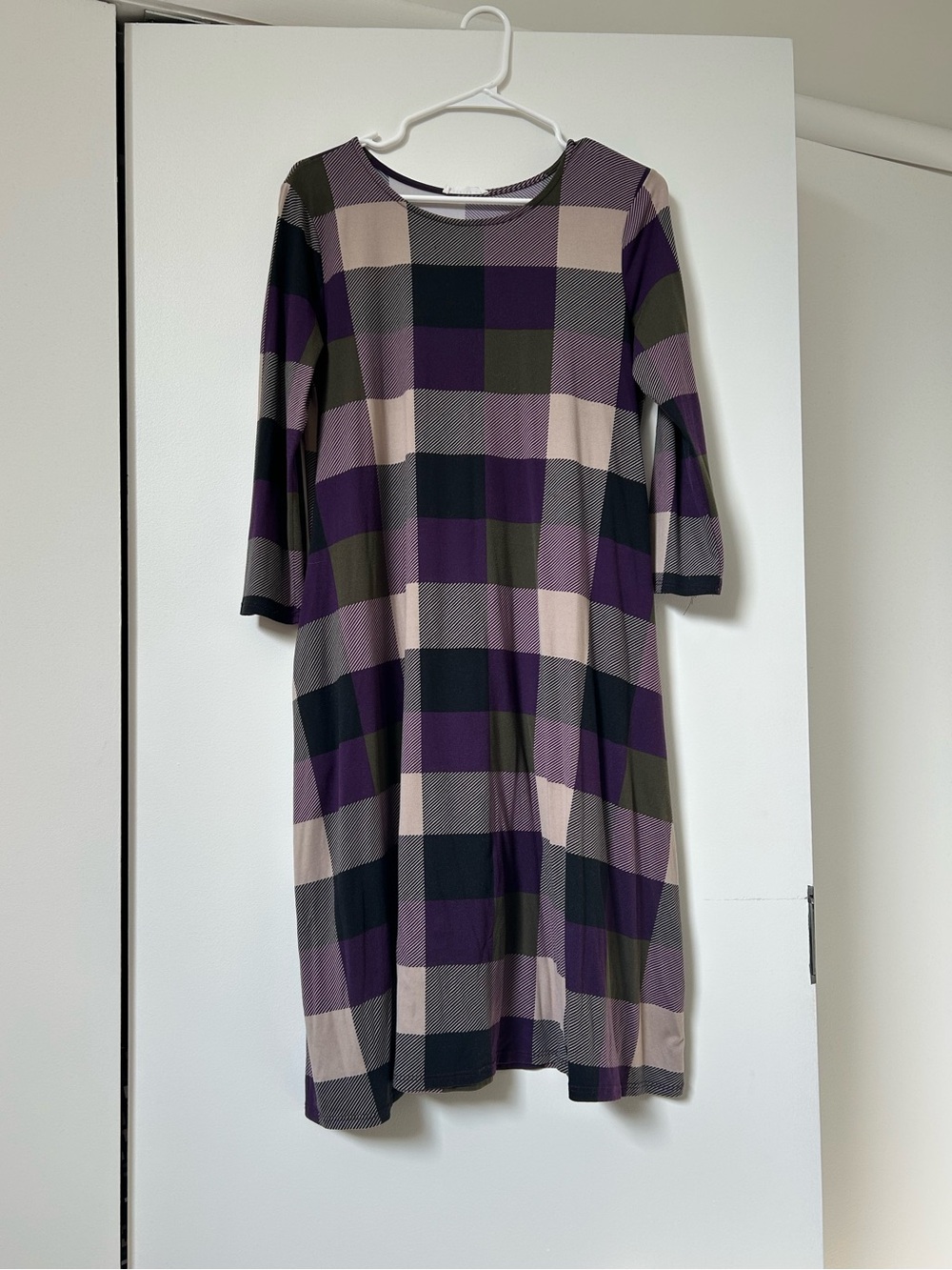 Plaid Purple & Black Women's Dress